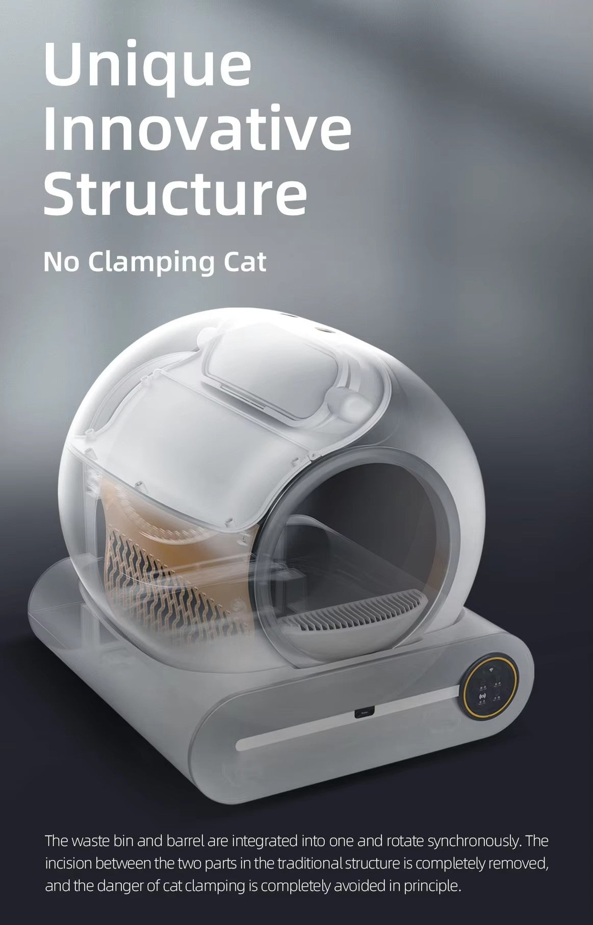 SCLB-XT-05 Self Cleaning Cat Litter Box 65L Large Capacity Smart Automatic Cat Litter Box With APP Control for Multiple Cats
