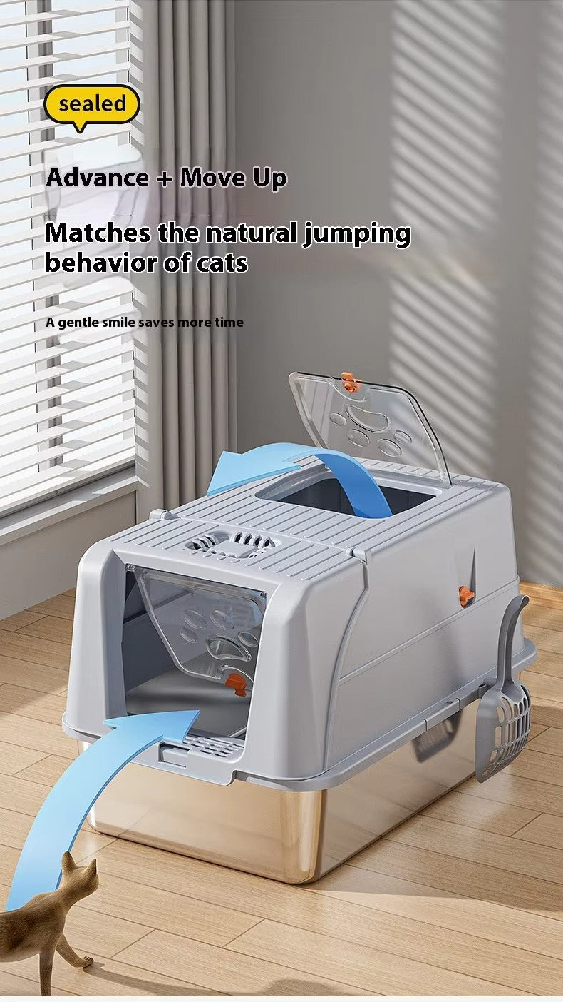 CLB-XT-01 Fully Enclosed Stainless Steel Cat Litter Box