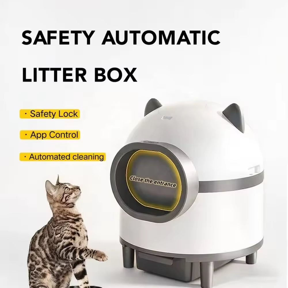 PXT-LB05-R Extra-Large Smart Electric Cat Litter Box with Automatic Cleaning System Fully Enclosed Automatic Cat Litter Toilet