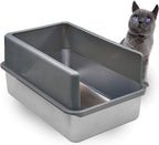 CLB-XT-03 Eco-Friendly Metal Pet Litter Box Cleaning Pan Big Size Stainless Steel Cat Litter Pan