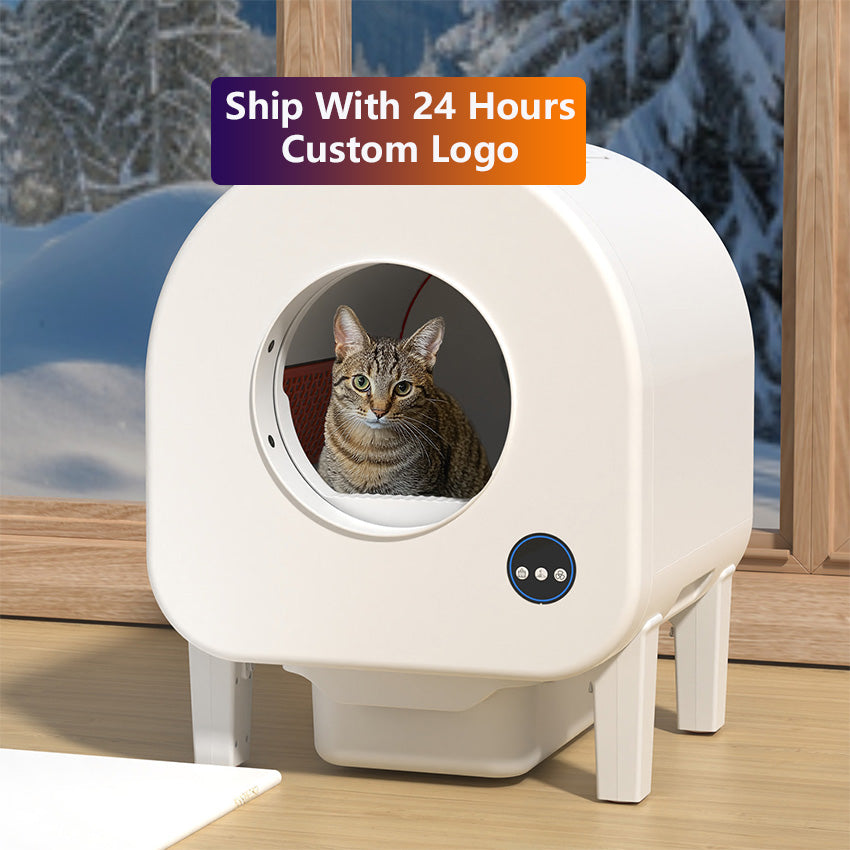 SCLB-XT-04  68L Large Space Smart Cat Toilet Easy Clean Small Footprint Double Selfing Cleaning Automatic Cat Litter Box
