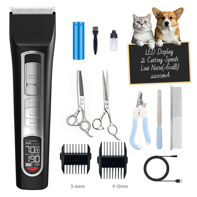 PG-XT-04 Professional Cordless Cat Dog Pet Hair Clipper Blade Trimmer Shaver Grooming Kit Clippers
