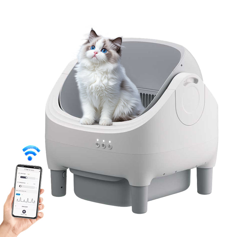 SCLB-XT-01  Open-Top Design Automatic Cat Litter Box APP Control Dual Safety Sensors Self Cleaning Litter Box