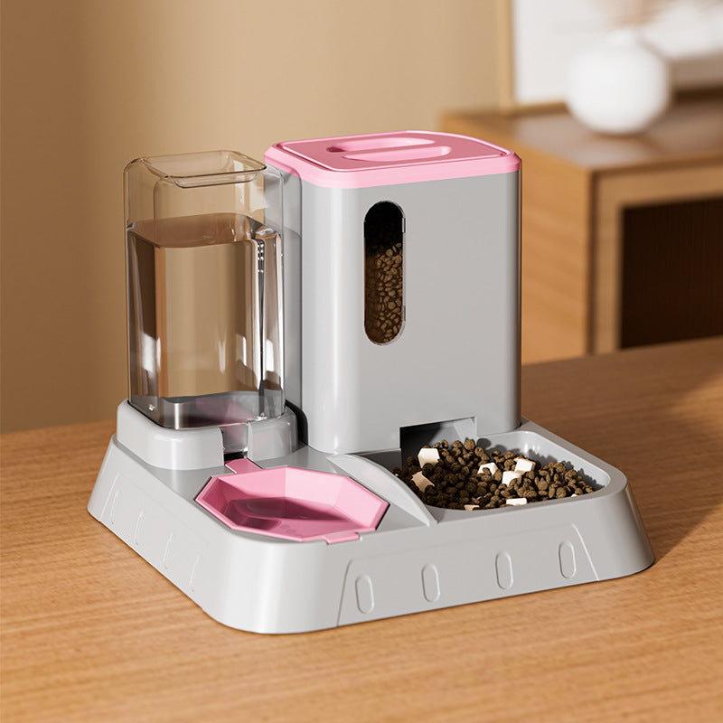 PF-XT-01 Automatic Cat Food Water Dispenser Set Gravity Pet Self Feeder for Indoor Small Medium Cats Dogs