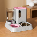 PF-XT-01 Automatic Cat Food Water Dispenser Set Gravity Pet Self Feeder for Indoor Small Medium Cats Dogs