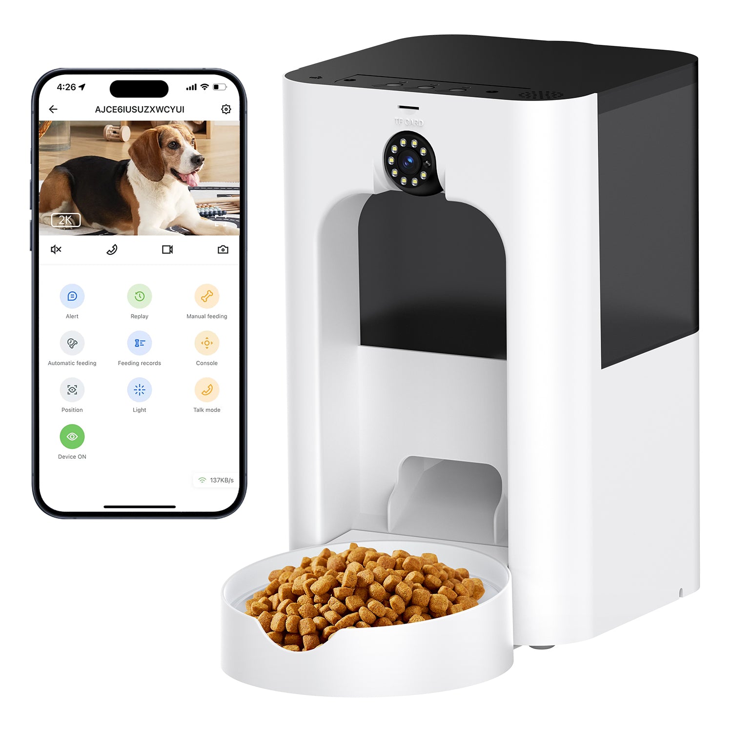 SPF-XT-10  Smart Pet Feeder with Camera Food Dispenser Timed Tuya 2K Video WiFi App Control Laser Tease Pet Voice Call