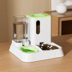PF-XT-01 Automatic Cat Food Water Dispenser Set Gravity Pet Self Feeder for Indoor Small Medium Cats Dogs