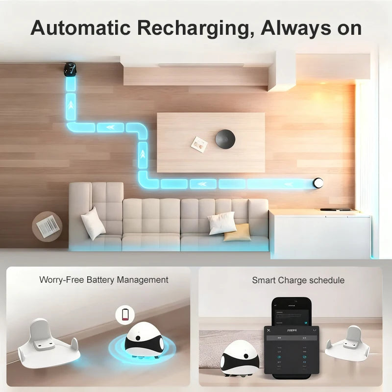 ROBOT-XT-01  Auto Recharge AI Smart Walkable 1080P HD Interactive Pet Cameras & Monitors with Night Vision Wi-Fi Connection and Storage Card