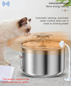 PWF-XT-07  Smart Cat Fountain Water Stainless Steel Automatic Pet Water Dispenser Ultra-Quiet Dog Drinking Water Fountain