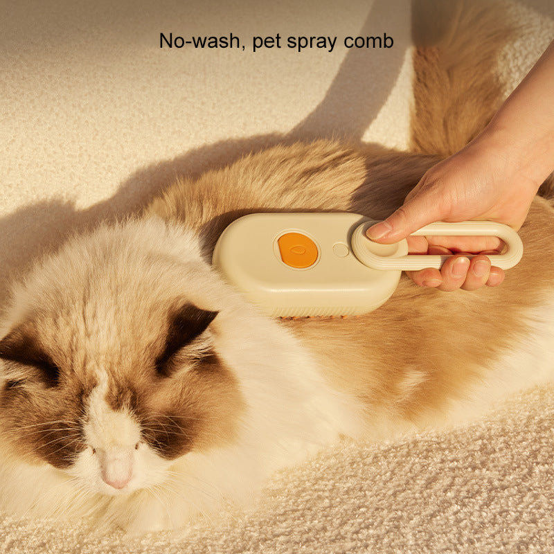 PG-XT-01  3 in 1 Foldable Mascotas Self Cleaning Pet Dog Cat Grooming Hair Brush With Water Spray Cat Steam Brush