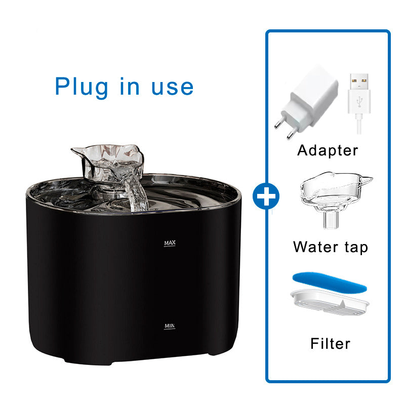 PWF-XT-03 Silent Water Dispenser That Does Not Disturb Cats and Dogs Stainless Steel Disc Pet Fountain