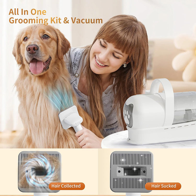 PG-XT-02 Pet Hair Dryer Vacuum Suction Dog Cat Grooming Brush Low Noise Electric Vacuum Cleaner Multifunction Pet Grooming Kit