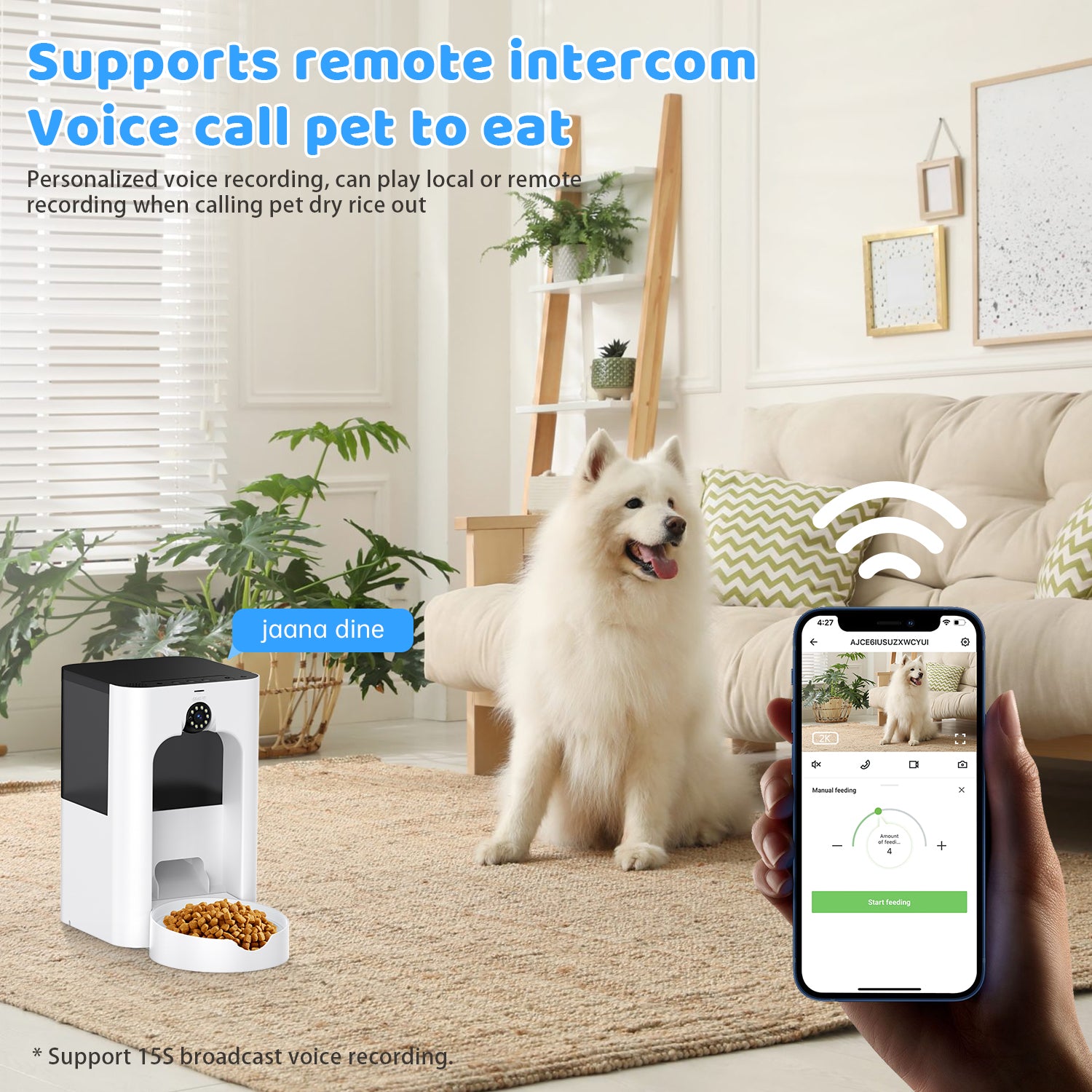 SPF-XT-10  Smart Pet Feeder with Camera Food Dispenser Timed Tuya 2K Video WiFi App Control Laser Tease Pet Voice Call