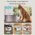 PWF-XT-04 Wireless Cat Water Fountain Stainless Steel 7L/236oz Quiet Dog Water Fountain with Motion Sensor