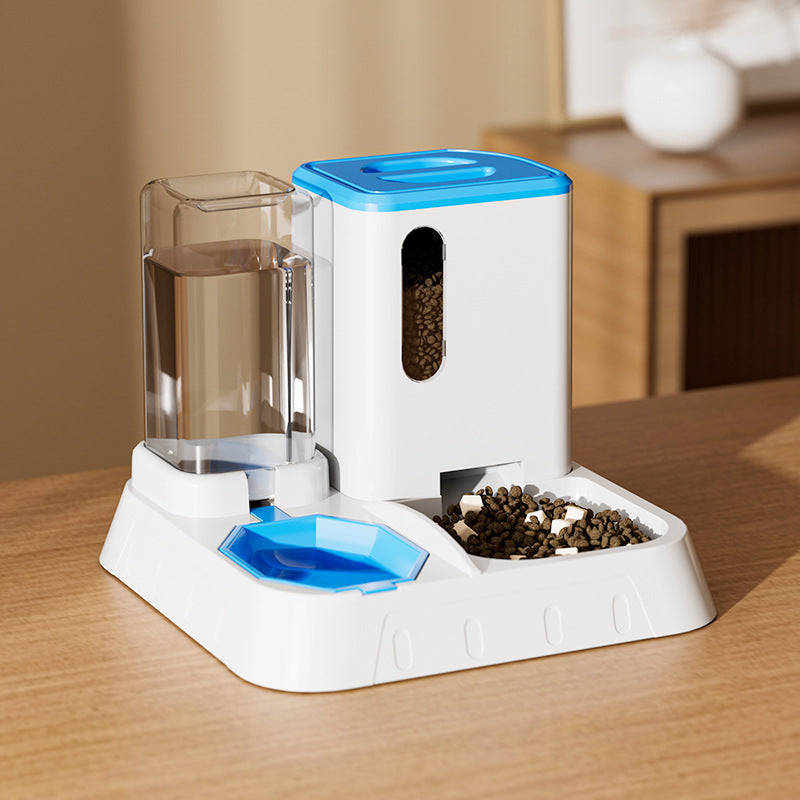 PF-XT-01 Automatic Cat Food Water Dispenser Set Gravity Pet Self Feeder for Indoor Small Medium Cats Dogs