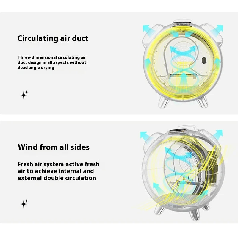 SPD-XT-02 62L Ultra Quiet Dog Dryer Smart Temperature Control cat Dryer 360° Efficient Automatic Pet Dryer Box