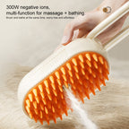 PG-XT-01  3 in 1 Foldable Mascotas Self Cleaning Pet Dog Cat Grooming Hair Brush With Water Spray Cat Steam Brush
