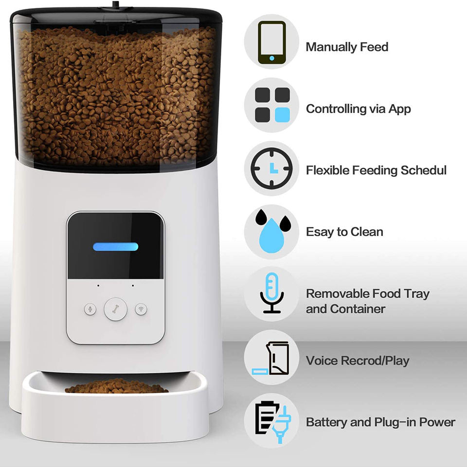 SPF-XT-03 Tuya Dog Cat Smart Pet Feeder 6L Wifi Mobile Phone App Remote Control