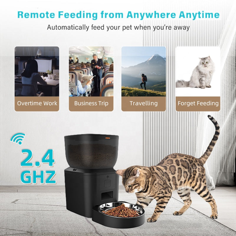 SPF-XT-06 OEM Tuya Smart Wifi Automatic Pet Feeder 7L 4L Cat Dog Dry Food Dispenser App Control Automatic Pet Feeder Dispenser
