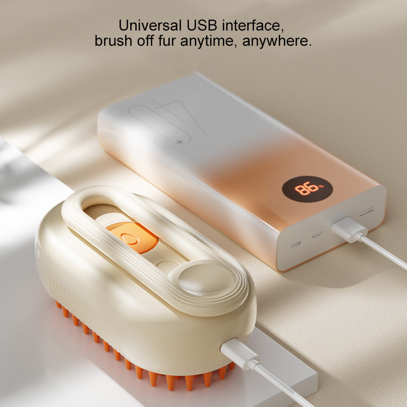 PG-XT-01  3 in 1 Foldable Mascotas Self Cleaning Pet Dog Cat Grooming Hair Brush With Water Spray Cat Steam Brush