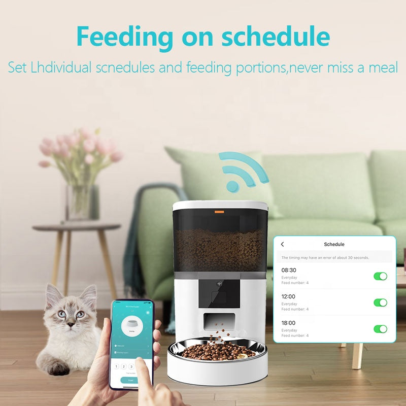 SPF-XT-02 Tuya App Remote Control 6L Cat Dog Automatic Wifi Smart Pet Feeder
