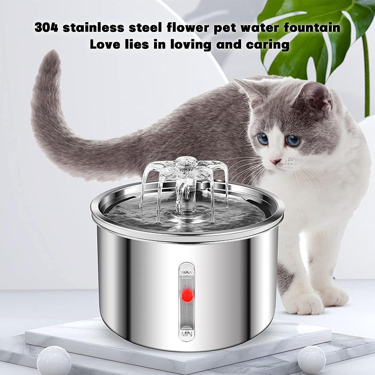 PWF-XT-07  Smart Cat Fountain Water Stainless Steel Automatic Pet Water Dispenser Ultra-Quiet Dog Drinking Water Fountain
