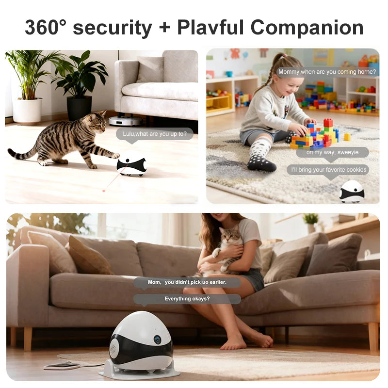 ROBOT-XT-01  Auto Recharge AI Smart Walkable 1080P HD Interactive Pet Cameras & Monitors with Night Vision Wi-Fi Connection and Storage Card