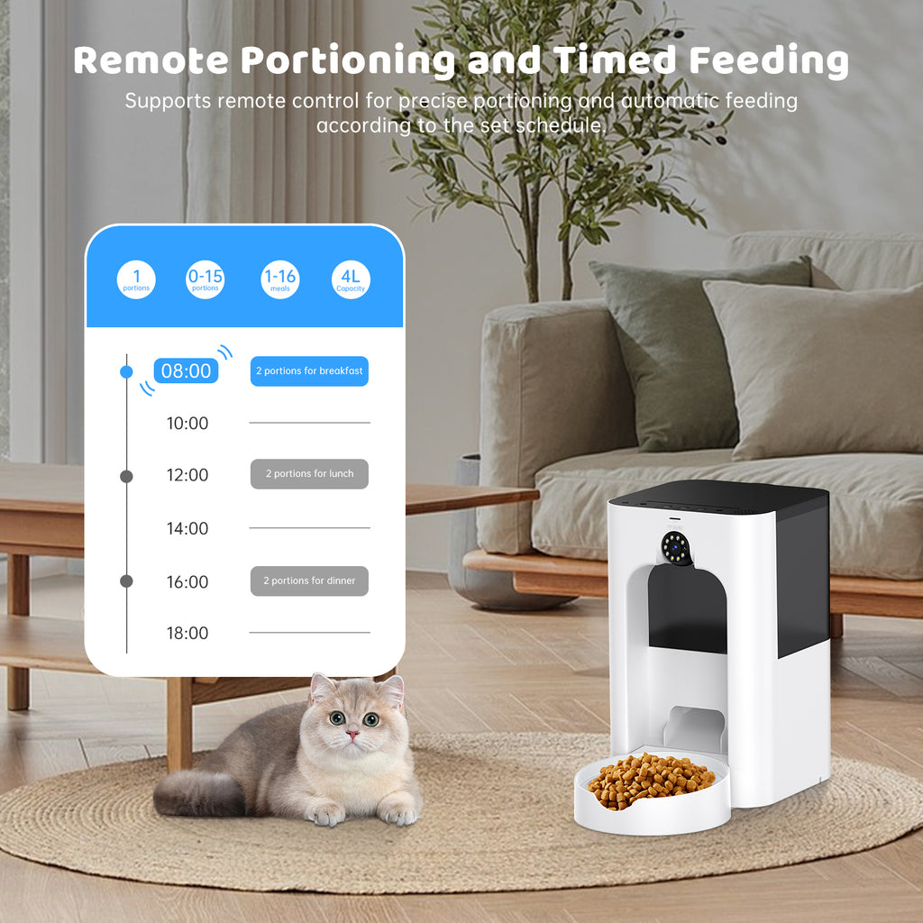SPF-XT-10  Smart Pet Feeder with Camera Food Dispenser Timed Tuya 2K Video WiFi App Control Laser Tease Pet Voice Call