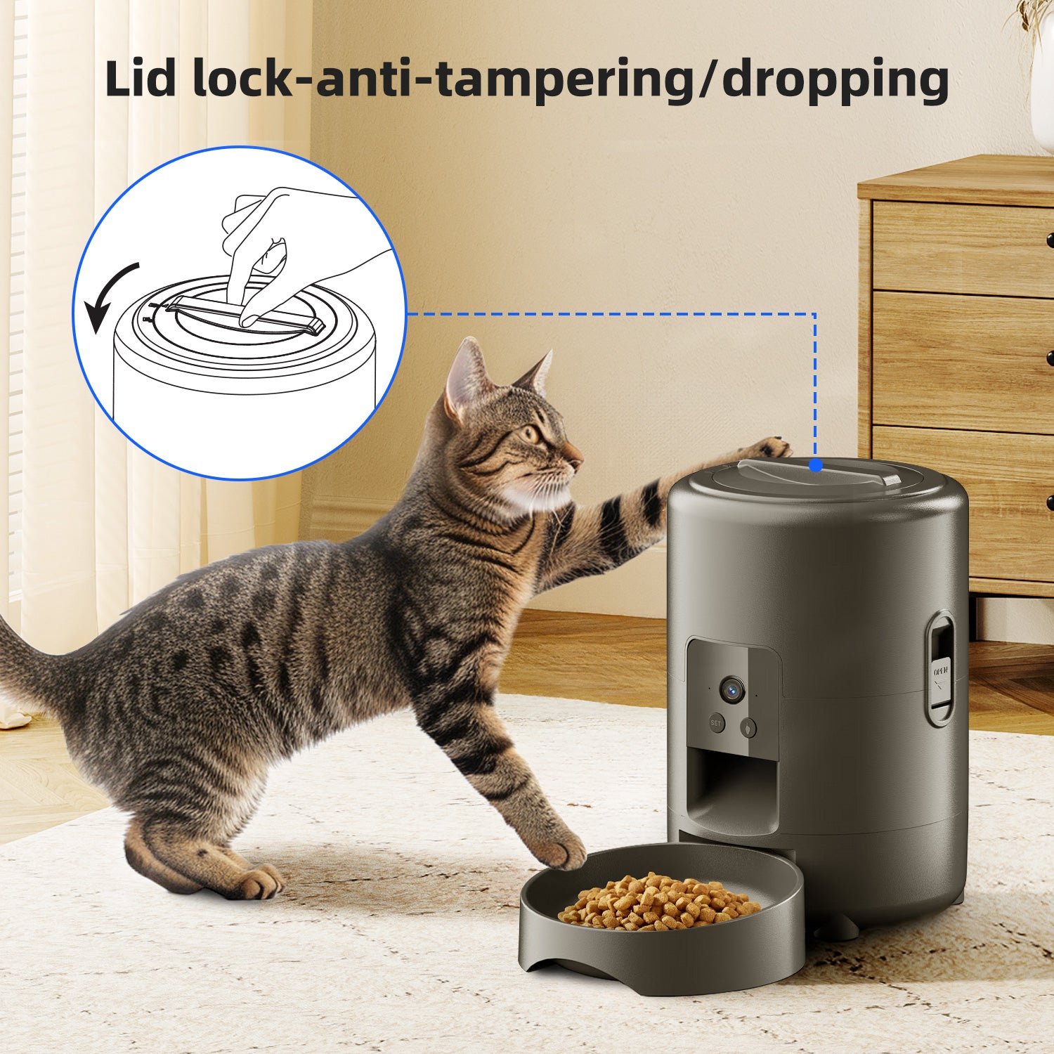 SPF-XT-07 2 L Automatic Cat Feeder with Camera Cat and Dog Food Dispenser