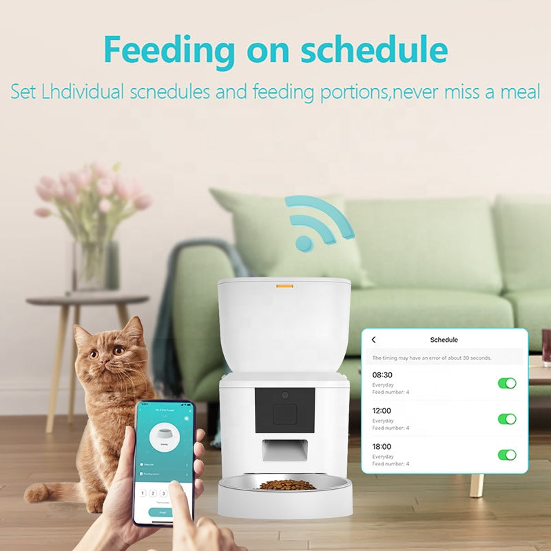 SPF-XT-06 OEM Tuya Smart Wifi Automatic Pet Feeder 7L 4L Cat Dog Dry Food Dispenser App Control Automatic Pet Feeder Dispenser