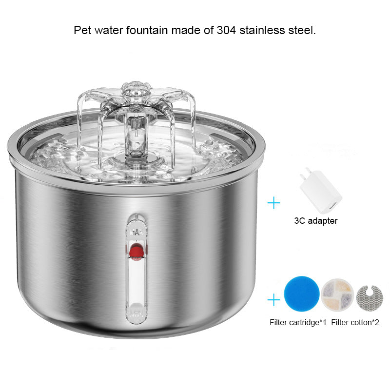 PWF-XT-07  Smart Cat Fountain Water Stainless Steel Automatic Pet Water Dispenser Ultra-Quiet Dog Drinking Water Fountain