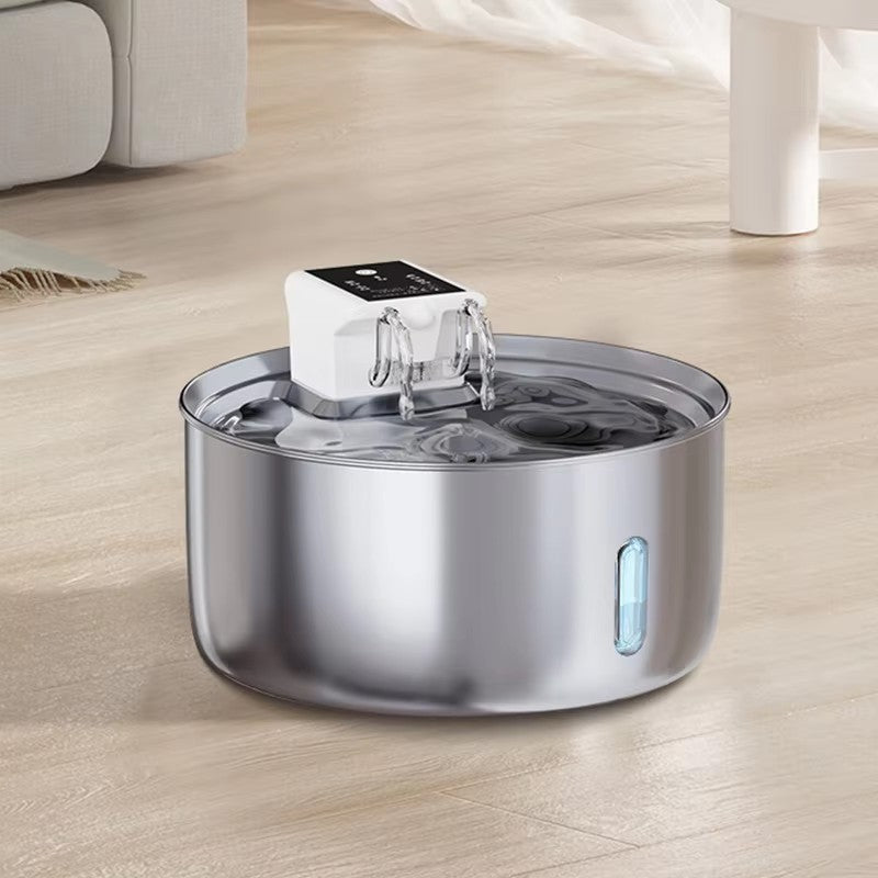 PWF-XT-05 Automatic 7L Stainless Steel Dog Water Fountain Visible Window Cordless Design