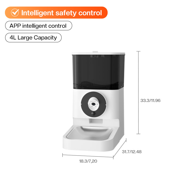 SPF-XT-09  APP Contral Automatic Pet Feeder with HD Camera Portable Smart Pet Feeder Dispenser 4.5L for Dog and Cat