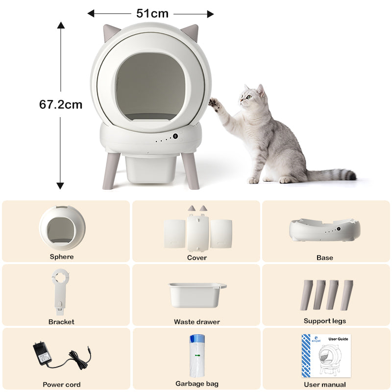 SCLB-XT-07 Intelligent Automatic Litter Box for Cats Self Cleaning WiFi APP Control Self-Cleaning Pet Toilet Litter