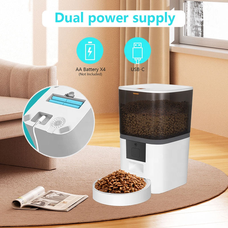 SPF-XT-02 Tuya App Remote Control 6L Cat Dog Automatic Wifi Smart Pet Feeder