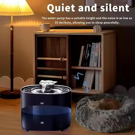 PWF-XT-03 Silent Water Dispenser That Does Not Disturb Cats and Dogs Stainless Steel Disc Pet Fountain