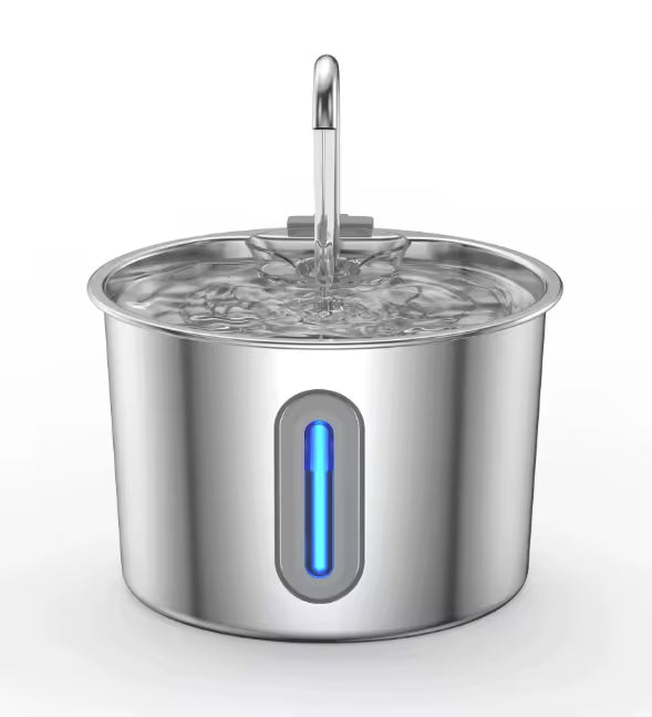 PXT-WF11-ST 2.2L Modern Stainless Steel Waterproof Indoor Cat Water Fountain with Faucet Spout Design Eco-Friendly & Durable Charge-Powered