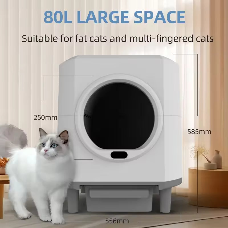 PXT-LB03-R Hot Selling Automatic Cat Litter Box Smart Cat Toilet Odour Leak-Proof App Control Self Cleaning Litter Box for Multi-cats