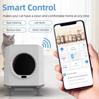 PXT-LB03-R Hot Selling Automatic Cat Litter Box Smart Cat Toilet Odour Leak-Proof App Control Self Cleaning Litter Box for Multi-cats