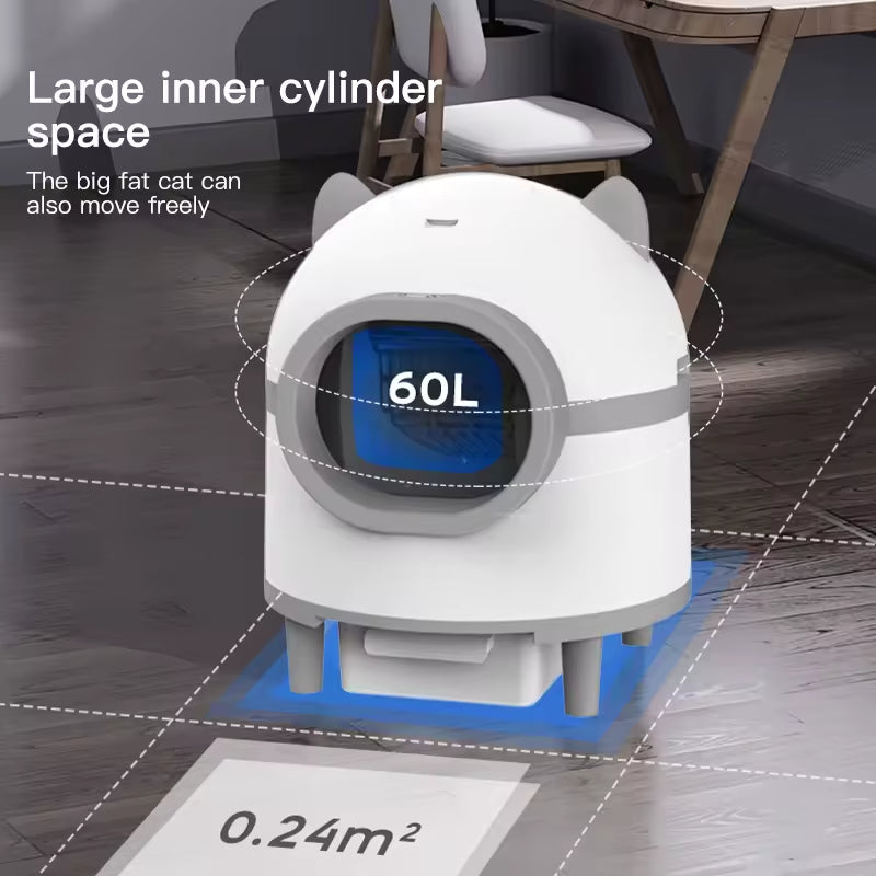 PXT-LB05-R Extra-Large Smart Electric Cat Litter Box with Automatic Cleaning System Fully Enclosed Automatic Cat Litter Toilet