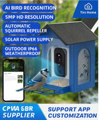 PXT-B11-S  1.5L IP66 Waterproof Outdoor Use AI Smart Bird Feeder Camera with Squirrel Proof Solar Powered 5MP HD Night Vision, App Control