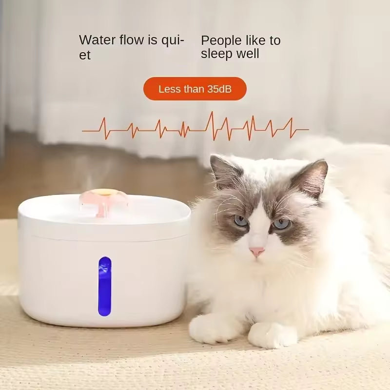 PXT-WF06   2.6L Ultra Quiet Cat Drinking Fountain with Filter Automatic Pet Water Fountain Cat Water Fountain with LED Light