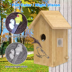 PXT-NB02  1080P Bird Nest Battery Powered Bird Nesting Hatching in Real Time Smart Solid Wood Bird House With Camera