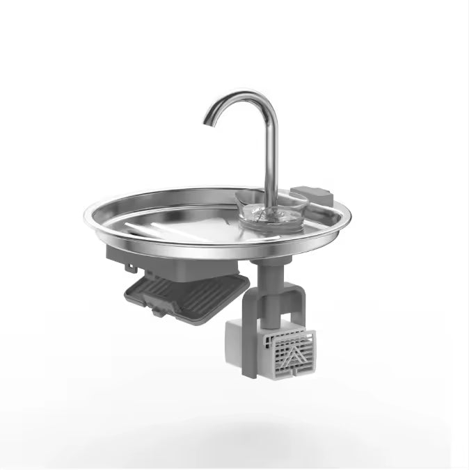 PXT-WF11-ST 2.2L Modern Stainless Steel Waterproof Indoor Cat Water Fountain with Faucet Spout Design Eco-Friendly & Durable Charge-Powered