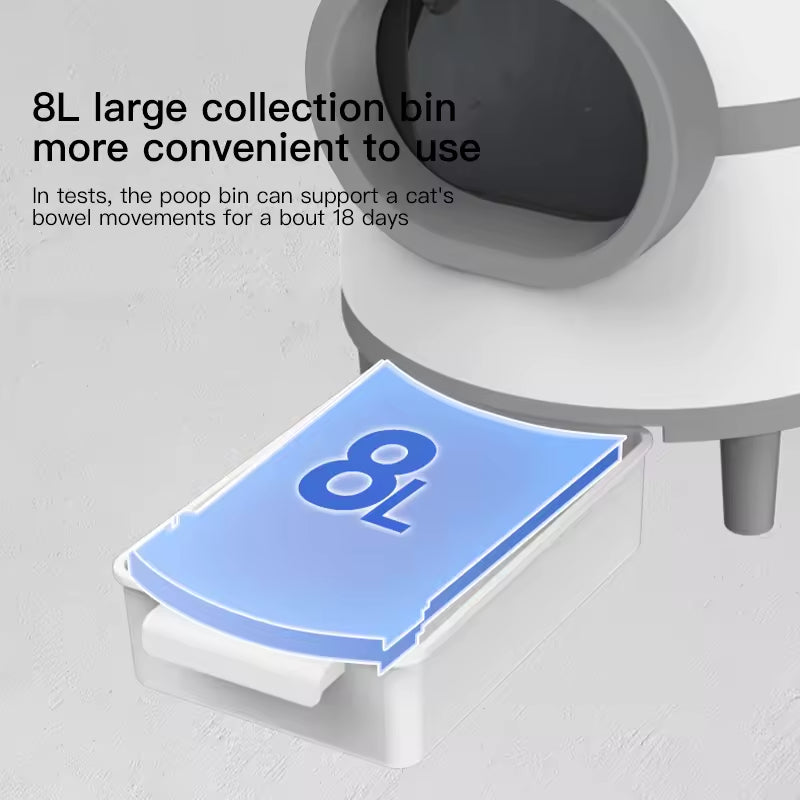 PXT-LB05-R Extra-Large Smart Electric Cat Litter Box with Automatic Cleaning System Fully Enclosed Automatic Cat Litter Toilet