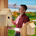 PXT-NB02  1080P Bird Nest Battery Powered Bird Nesting Hatching in Real Time Smart Solid Wood Bird House With Camera
