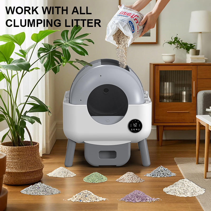 PXT-LB07E-R Self Cleaning Litter Box App Control Odor-Free Automatic Cat Litter Box Large Capacity Smart Litter Kitty Box for Multi-Cats OEM
