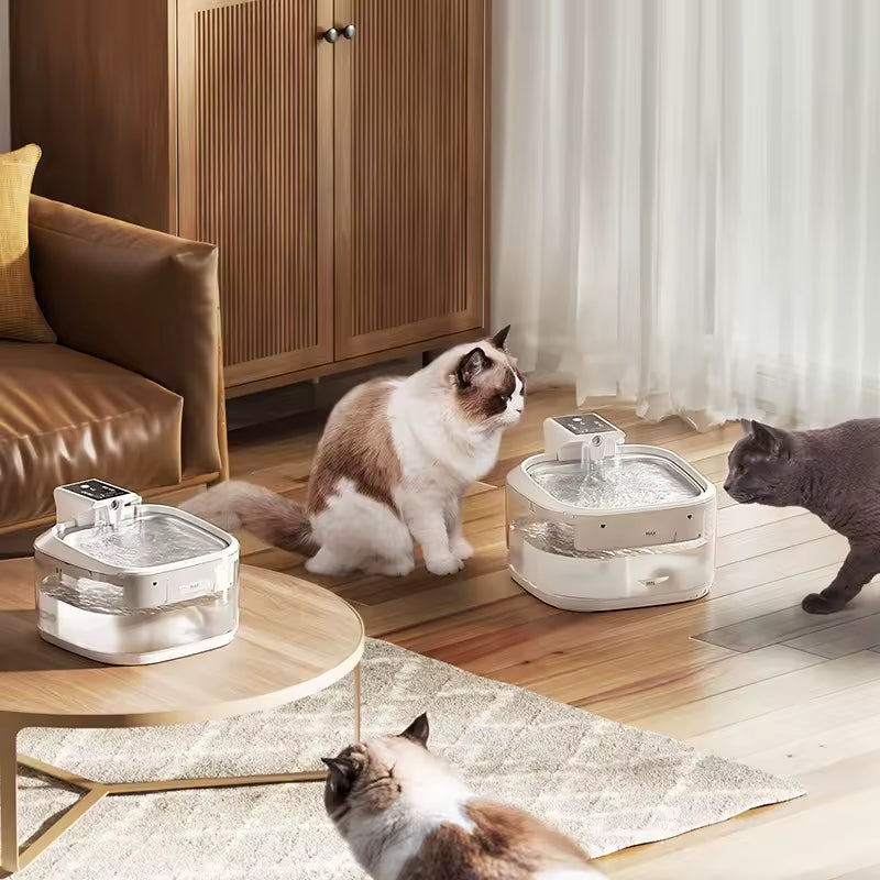 PXT-WF07  4.5 LSmart Rechargeable Cat Water Dispenser Large Capacity Non-Electric Automatic Filter Fresh Dog Bowl Cross-Border Hot Sale Plastic