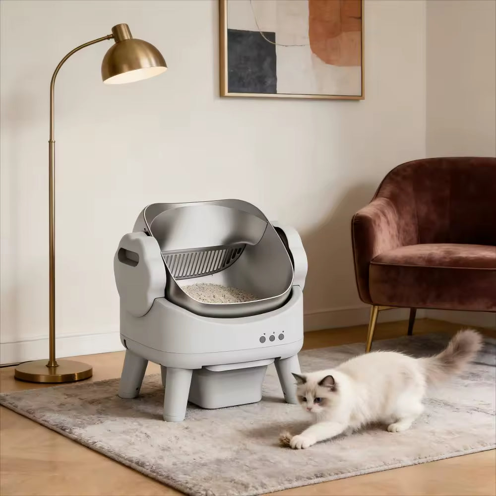 PXT-LB6-O  74L Stainless Steel Open top Smart Self-Cleaning Cat Litter Box,Automatic Cat Toilet Pet Supplies