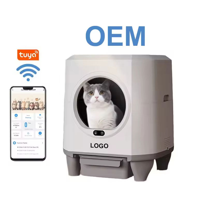 PXT-LB03-R Hot Selling Automatic Cat Litter Box Smart Cat Toilet Odour Leak-Proof App Control Self Cleaning Litter Box for Multi-cats